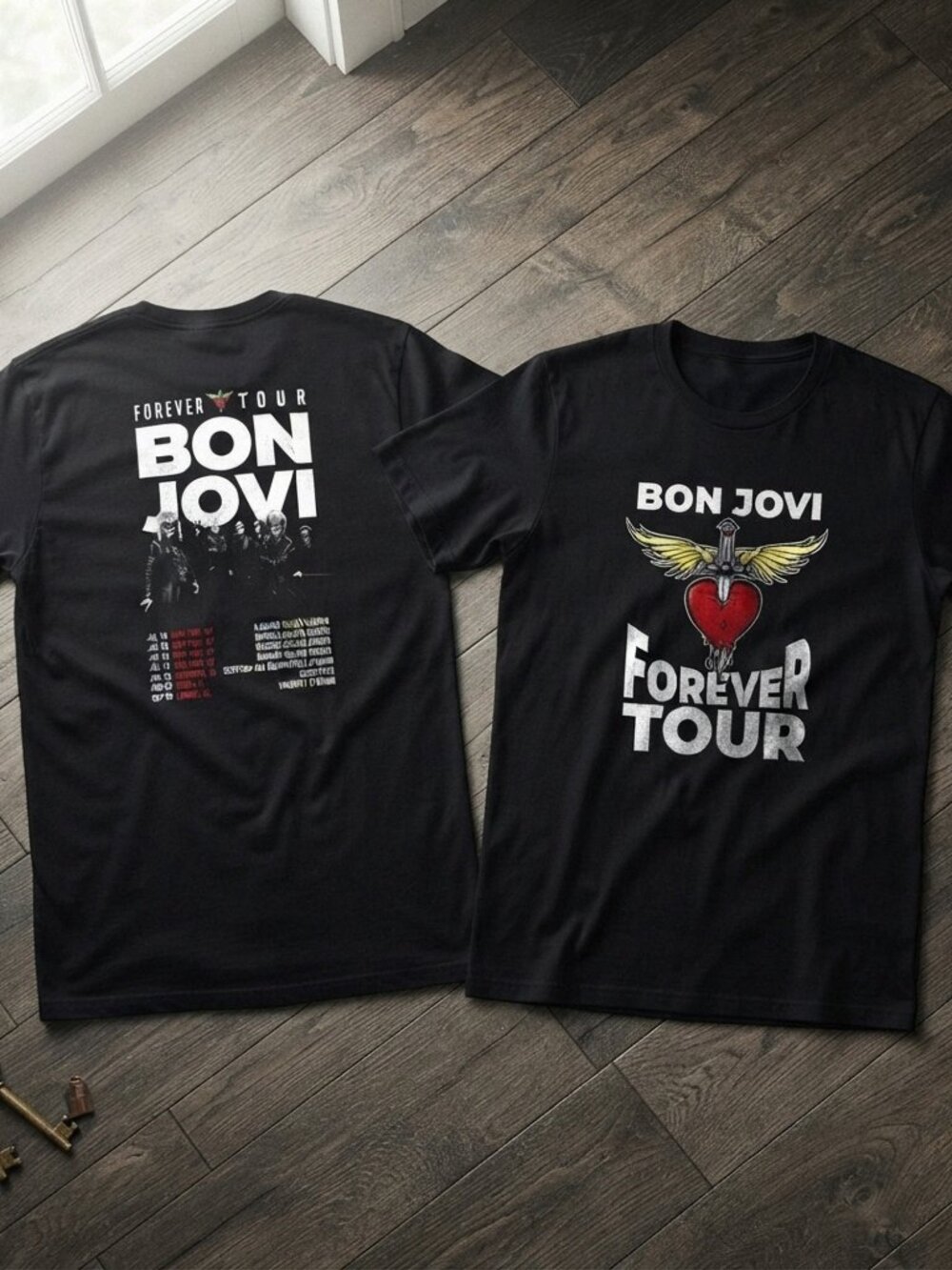 Bon Jovi Forever Tour 2026 Heart Dagger Logo Vintage T-Shirt